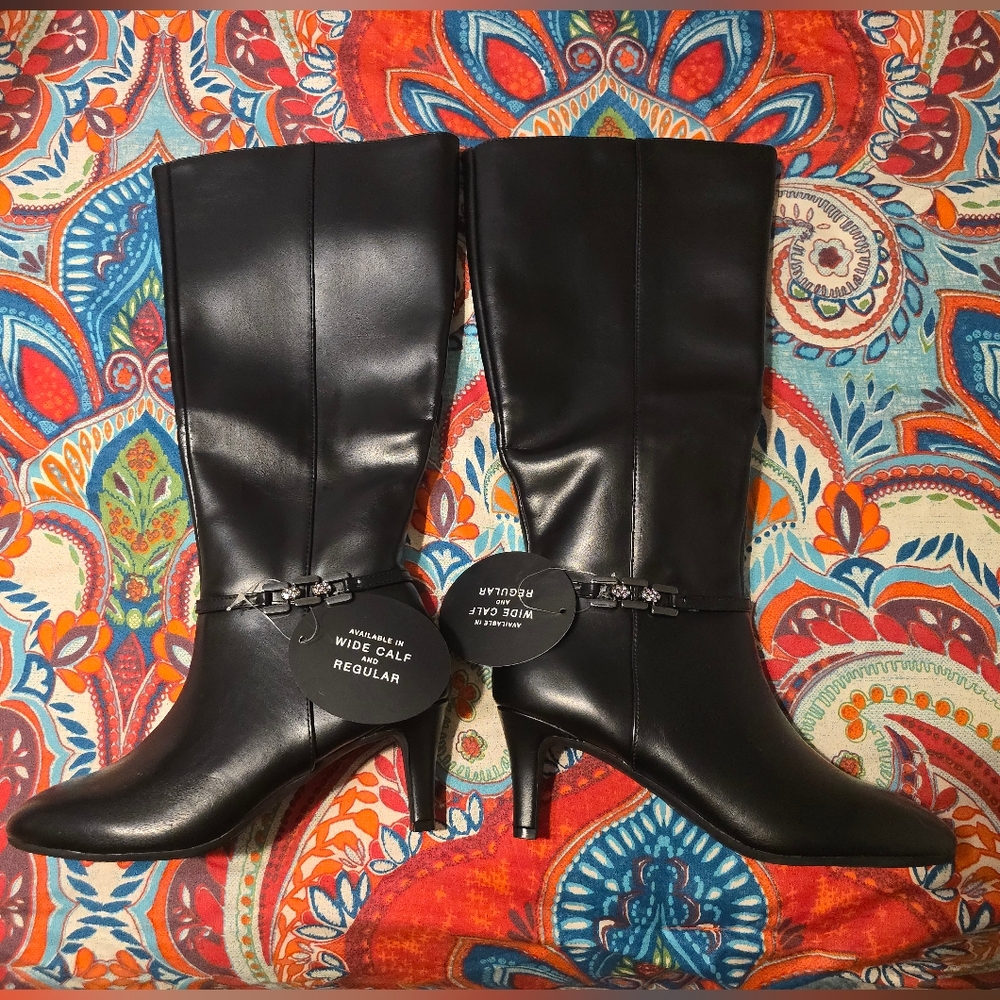 Hanlee By Jones New York Black Knee-High Women's Boots